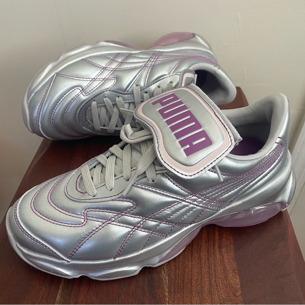 Puma Womens Shoes Sz 8 Dua Lipa Cell Dome King Shoes Silver Purple 387291-01